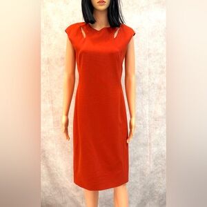 NWT - Akris Punto Red Sheath Midi Dress for Cocktail